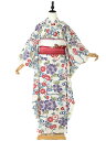 浴衣振袖レンタル 夏用 振袖レンタル 振袖 ふりそで furisode 女性 着物 式典 お祭り 花火大会 街歩き【白】アジサイ【 155cm~165cm】 FA0603【レンタル】