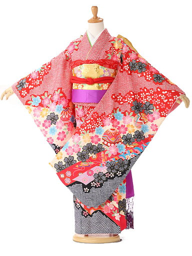 七五三 着物 7歳 フルセット レンタル 七五三 レンタル 7歳 女の子 送料 無料 桜 115cm 120cm 125cm 赤 7510【レンタル】 七五三 着物 7歳 フルセット レンタル 七五三 レンタル 7歳 女の子 送料 無料 桜 115cm 120cm 125cm 赤 7510【レンタル】