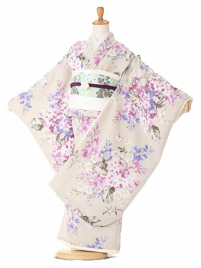 【SUGAR KEI】シュガーケイ ブランド 七五三 着物 7歳 フルセット レンタル 女の子 753 子ども お祝い着 正月 7才 七才 七歳 女児 フルセットレンタル 7歳着物フルセット きものレンタル 結び帯 くすみ115cm 120cm 125cm jk7593【レンタル】