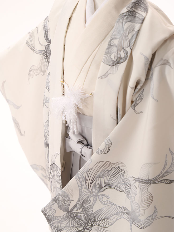 かんたん 簡単着付 【5歳】【七五三 男の子 着物セット 5歳】【5歳 男の子 ベーシック】【七五三 5歳 袴 レンタル】【衣装レンタル】【七五三レンタル 5歳 男】 白 モダンくすみ色 110cm 115cm 120cm js5623【レンタル】