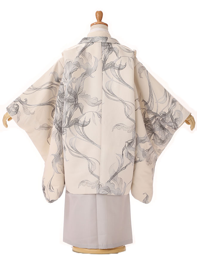 かんたん 簡単着付 【5歳】【七五三 男の子 着物セット 5歳】【5歳 男の子 ベーシック】【七五三 5歳 袴 レンタル】【衣装レンタル】【七五三レンタル 5歳 男】 白 モダンくすみ色 110cm 115cm 120cm js5623【レンタル】