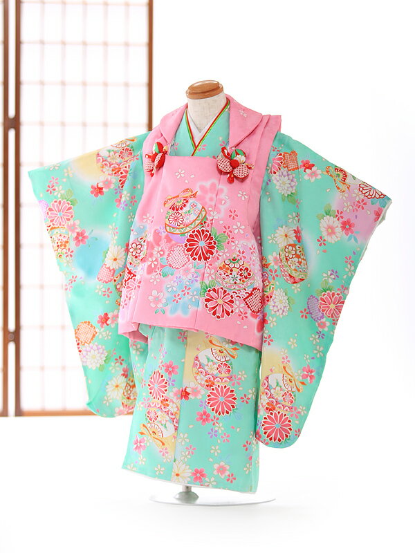 七五三 着物 3歳 レンタル 七五三 被布 レンタル七五三 3歳 女の子 レンタル 着物 セット ひふ 被布セット 三歳 身長80cm 85cm 90cm ピン...
