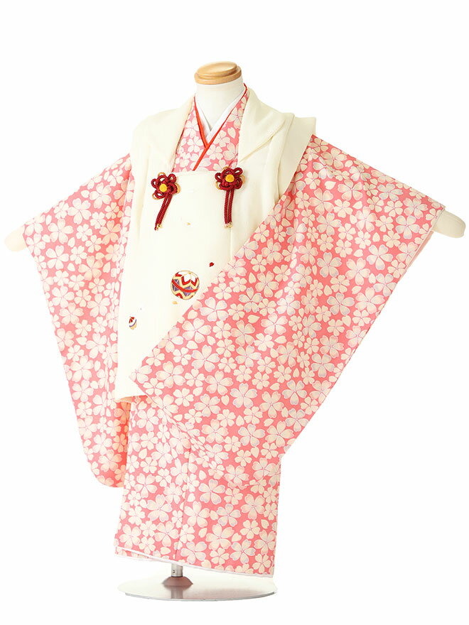 七五三 着物 3歳 レンタル 七五三 被布 レンタル七五三 3歳 女の子 レンタル 着物 セット ひふ 被布セット 三歳 ピンク JK3332身長 90cm 9...