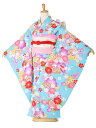 七五三 着物 7歳 フルセット レンタル 七五三 レンタル 7歳 女の子 送料 無料 115cm 120cm 125cm 青 7289 【レンタル】