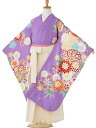 【卒園式 女袴】【卒業式】 着物レンタル 身長115cm 120cm 125cm 7歳 幼稚園 園児 往復送料無料 紫 white hK7487【レンタル】