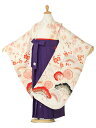 【卒園式 女袴】【卒業式】絹きもの 正絹 着物レンタル 身長120cm 125cm 130cm 7歳 8歳 幼稚園 園児 往復送料無料 紅一点 白 祝賀 hK7574【レンタル】