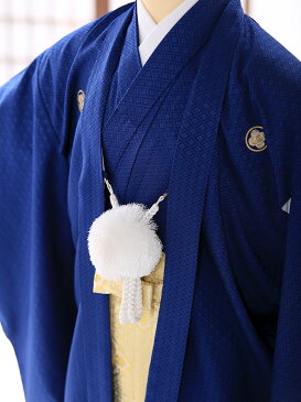 【レンタル】【卒業式 袴 レンタル 小学生】【卒業式】【男の子】子供用 ジュニア紋付袴レンタル 青×金 紋付きフルセット 羽織袴レンタル 袴 男性着物レンタル 145cm 150cm 155cm 10歳〜13歳くらい 十三参り6年生 往復送料無料 FC1322