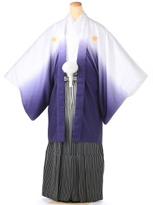 成人式 袴 レンタル 男 紋付き袴 男袴 成人式レンタル 卒業式 紋服 フルセット 羽織袴 男性着物 結婚式 正月 二十歳 和服 20 1月 送料無料 170cm-175cm 化繊 白青ボカシ 0024 【ベーシック男袴】【レンタル】安売り