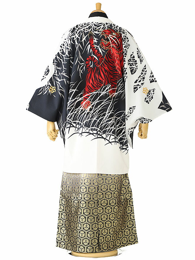 【Modern Classic 虎】 成人式 袴 男 卒業式 袴 レンタル 男 メンズ 20歳 成人式 卒業式 化繊 紋付 羽織着物 男袴 165cm 170cm 175cm 虎 往復送料無料 XG0273【レンタル】