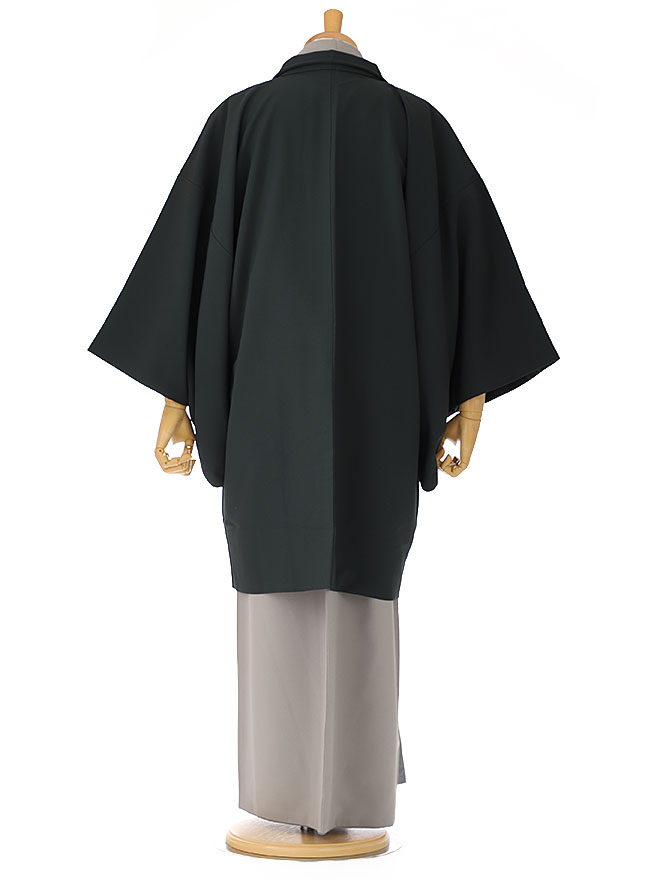 七五三 父 着物 レンタル 着流し レンタル 七五三 【簡単きもの】【ワンタッチ帯】男きもの 着流し 羽織着物 パパ 七五三 黒 男性着物 Mサイズ 165cm-170cm 緑 往復送料無料 cy0039