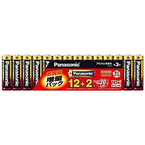 パナソニック 「単3形乾電池」アルカリ乾電池　12＋2本パック（限定増量パック） LR6XJSP／14S