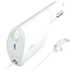 RADIUS iPhone／iPod対応「Lightning」DC充電器（リール〜0．9m） AL‐CCR01W　（ホワイト）