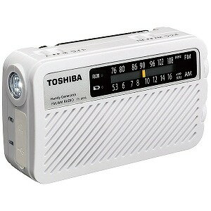 東芝 「ワイドFM対応」FM／AM　手回し充電ラジオ TY‐JKR5W（送料無料）