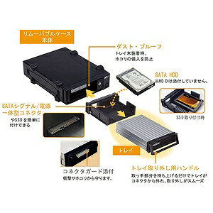 ラトック USB3．0／eSATAリムーバブルケース（外付け1ベイタイプ） SA3DK1EU3X（ブラ