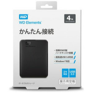 ウエスタンデジタル 外付けHDD　ブラック　［ポータブル型　／4TB］ WDBU6Y0040BBK−JESN