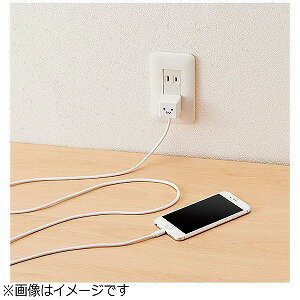 ロジテック　iPhone／iPod対応　AC充電器　（2．5m・ホワイトフェイス）　LPA‐ACLAC255WF