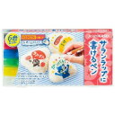 他のペンと何が違うの?」ラップのような、つるつるした表面にものに書けます。水性インクなのに乾くと水に強く、イヤな臭いもしません。「普通の油性ペンじゃため?」ラップに油性ペンで書いて電子レンジで加熱すると、インクが溶けて食べ物につく可能性があります。「ラップにかけるペン」は、メッセージを書いてそのまま電子レンジ加熱OK!日付を書いてそのまま冷凍保存もOK!【ご注意】推奨は旭化成の「サランラップ」などポリ塩化ビニリデンが原料のものに最適です。他の原料からできたラップですとうまく描けない場合があります。商品仕様:■メーカー:エポックケミカル■JANコード:9919700000382■商品名:ラップにかけるペン オレンジ 10本セット ラップに書けるペン お弁当 デコ弁 キャラ弁 メッセージ 話題 サランラップ ペン■型番:567-0160■セット内容:ラップにかける オレンジ×10本■素材・原材料:(本体)PP(インク)水性顔料■重量:15g■その他仕様:旭化成「サランラップ」推奨■使用方法:1.キャップを閉めたままペンを良く振る ■特記事項:旭化成の「サランラップ」などポリ塩化ビニリデンが原料のものに最適です。※商品概要、仕様、サービス内容及び企業情報などは商品発表時点のものです。※最新の情報に関しましては、メーカーサイトをご覧ください。※発売前予約商品についてはメーカーの商品製造数により納期が遅れる場合やご注文キャンセルをお願いする場合がございます。
旭化成 サランラップに書けるペン6色 サランラップニカケルペン6ショク
![旭化成 サランラップに書けるペン6色 サランラップニカケルペン6ショク