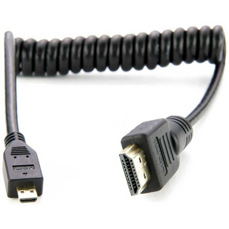 アトモス　コイルドマイクロHDMI　to　フルHDMIケーブル（30cm）　ATOMCAB015