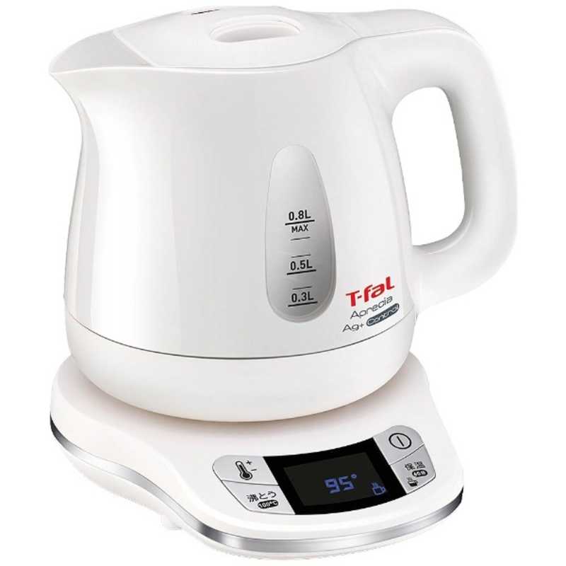 T-FAL　電気ケトル「アプレシア　エージー・プラス　コントロール」0．8L　パールホワイト　KO6201JP