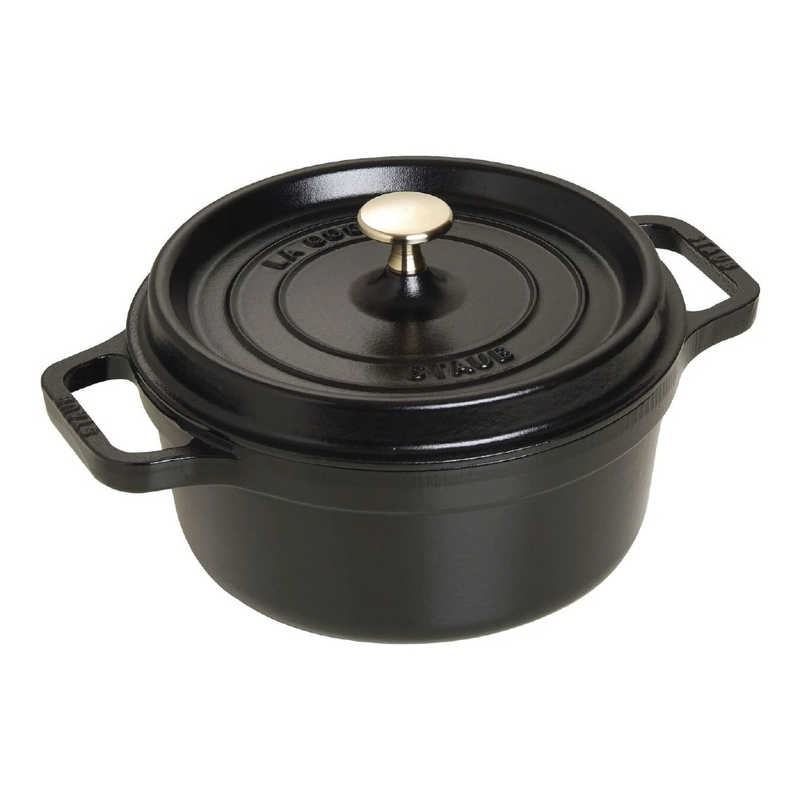 ホーロー鍋 STAUB　《IH対応》ホーロー鍋　「ピコココットラウンド」（2．6L）　　40509-305 ブラック