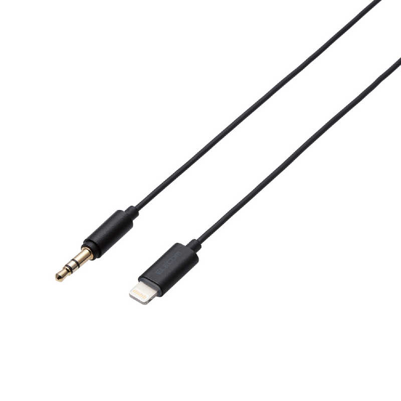 エレコム　ELECOM　AUXケーブル　Lightning−φ3．5オス　スリムデザイン　1．0m　ブラック　AX-L35D10BK