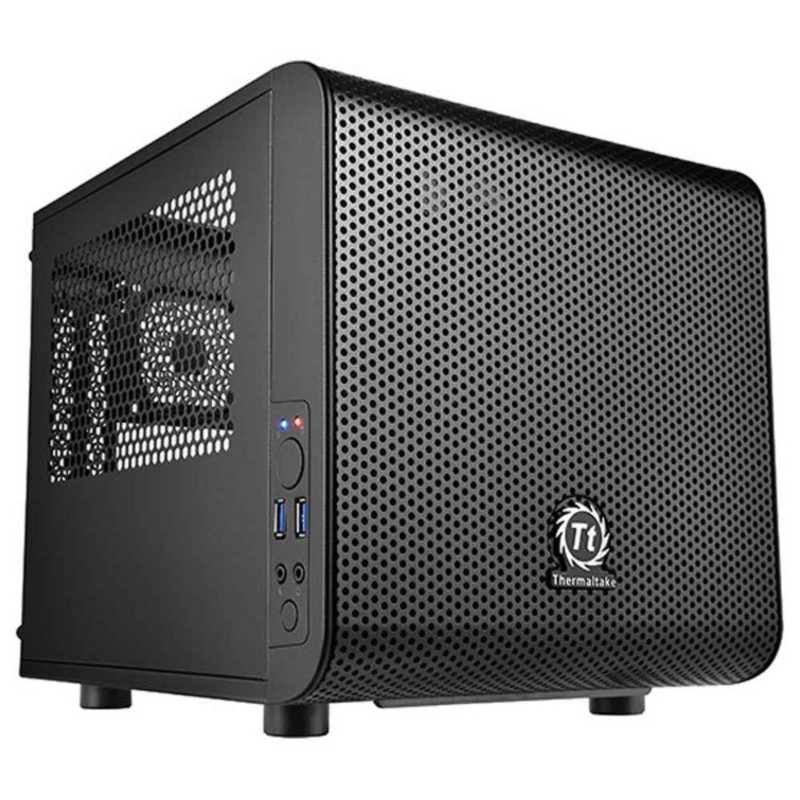 THERMALTAKE Mini ITX対応ミニPCケース Core V1 （電源なし ブラック） CA-1B8-00S1WN-00