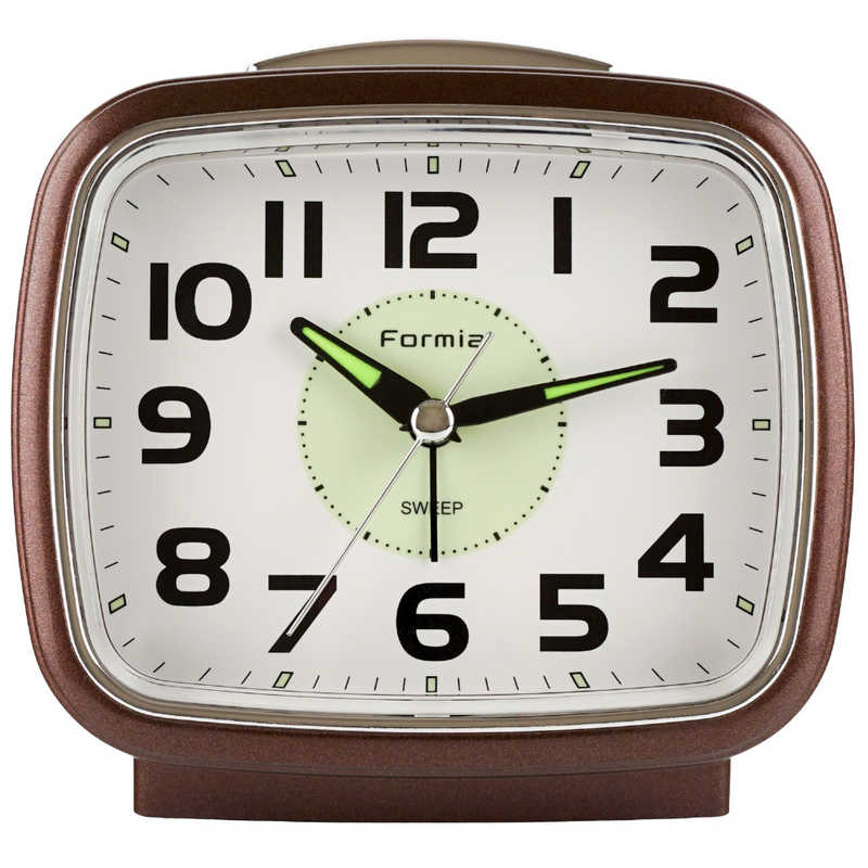 保土ヶ谷電子販売　アナログ目覚まし時計　フォルミア　FORMIA（フォルミア）　ブラウン　HT-A015W-BR