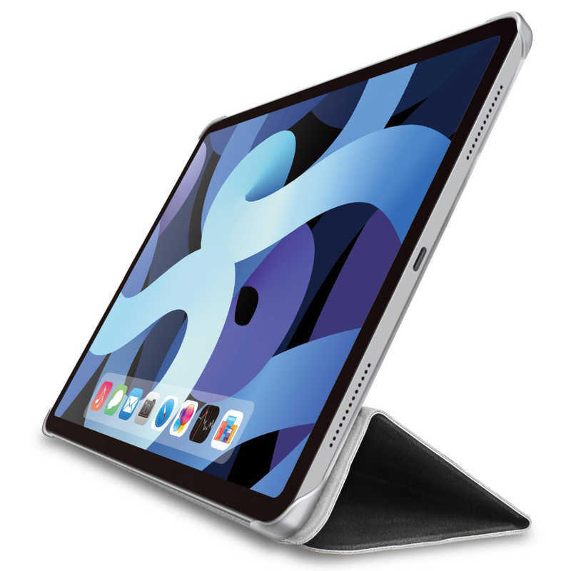 エレコム　ELECOM　10．9インチ　iPad　Air（第4世代）用　フラップケース　背面クリア／ソフトレザー／2アングル／スリープ対応　ブラック　TB-A20MWVBK