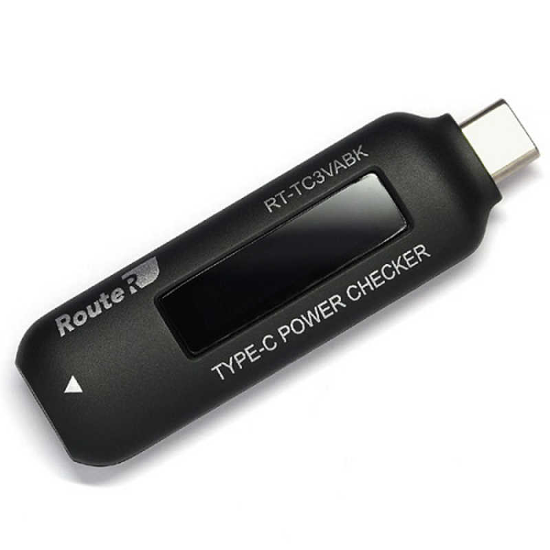 楽天コジマ楽天市場店ルートアール　〔USB-C〕 双方向・通電方向表示 USB Type-C電圧・電流チェッカー ブラック　RT-TC3VABK ブラック