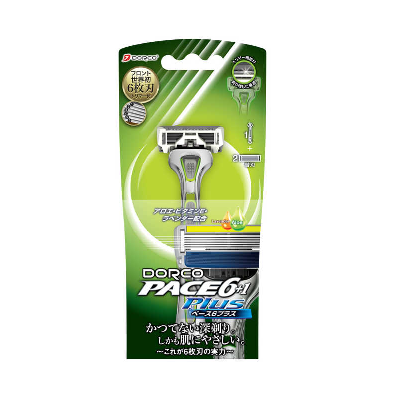ドルコ PACE6Plus 男性用替刃式 カミソリ6枚刃 本体 トリマー付
