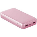 LAZOS Type-Cポート搭載 QC/PD対応 20000mAh 高速充電リチウムポリマーモバイルバッテリー LAZOS ピンク L-20M-P