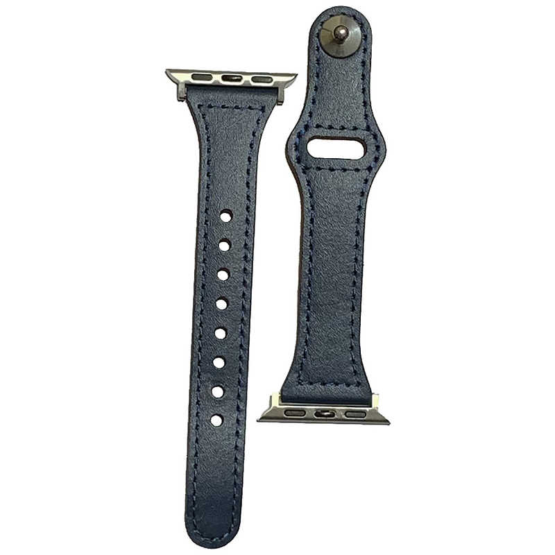PFJ ピンバックル レザー Lite for Apple Watch 38/40mm 細身 ネイビー PHDPBSW6S-NV