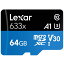 LEXARLexarHighPerformance633xmicroSDXCUHSIA1U3V3064GBLSDMI64GBB1JP633A