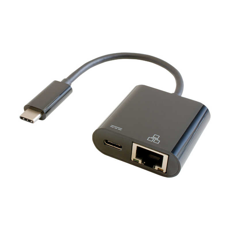 GOPPA　0．14m［USB−C　オス→メス　LAN＋USB−C（給電用　USB　PD対応）］3．2変換アダプタ　Giga対応　ブラック　GP-CR45H/B