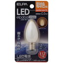 ELPA　LED装飾電球　ローソク球形　LEDエルパボールmini　ホワイト　［E12／電球色／シャンデリア電球形］　LDC1L-G-E12-G301