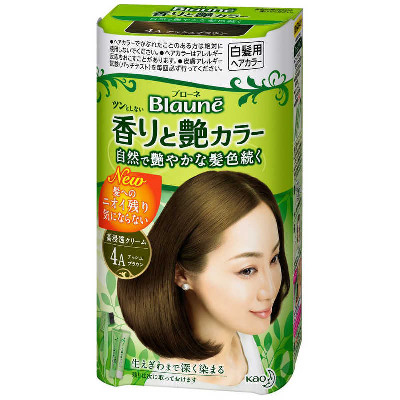 花王　Blaune(ブローネ) 香りと艶カラー 濃厚クリーム 早染めタイプ 4A アッシュブラウン 1剤40g+2剤40g