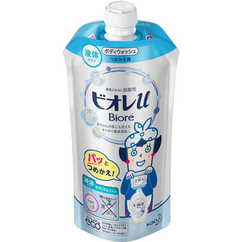 花王　Biore ビオレu レギュラー つめかえ用 340mL フレッシュフローラルの香り(微香性)のサムネイル