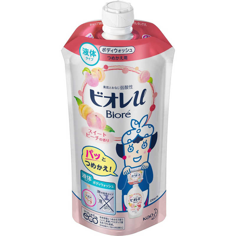 花王　Biore ビオレu つめかえ用 340mL スイートピーチの香り