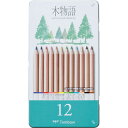 トンボ鉛筆 缶入色鉛筆S木物語12色 CB-RS12C