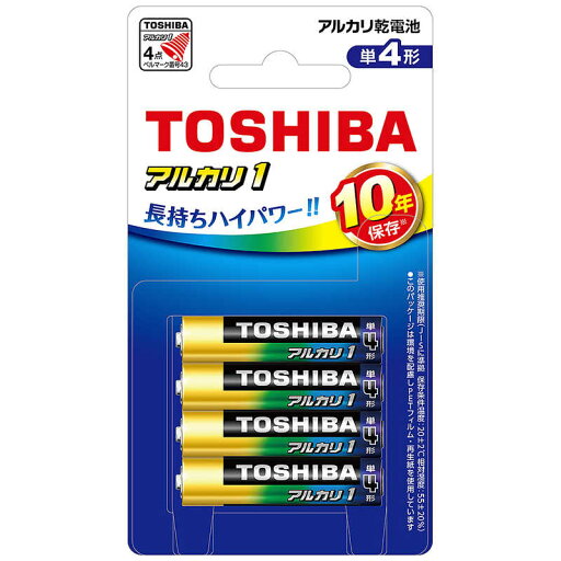 東芝 TOSHIBA 【単四形】4本 アルカリ乾電池「アルカリ1」 LR03AN 4BP 東芝 TOSHIBA 【単四形】4本 アルカリ乾電池「アルカリ1」 LR03AN 4BP