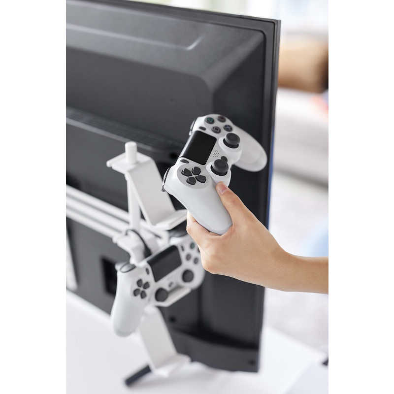 山崎実業 スマート テレビ裏ゲームコントローラー収納ラック ホワイト ホワイト 5090 [3]