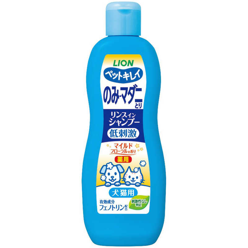 【商品解説】ノミ・マダニまで落とす薬用シャンプー。モデル皮膚刺激性試験で「刺激性なし判定」。薬用成分のすばやいノックダウン効果で、愛犬・愛猫に付着したノミ・マダニまで落とします。リンス成分により、被毛をふんわりなめらかに仕上げます。愛猫におすすめのマイルドフローラルの香り。（動物用医薬部外品）【スペック】●型式：（ノミトリシャンプーマイルドFイヌネコ）●JANコード：4903351001831この商品は宅配便でお届けする商品です出荷可能日から最短日時でお届けします。※出荷完了次第メールをお送りします。配送サービス提供エリアを調べることができます「エリア検索」をクリックして、表示された画面にお届け先の郵便番号7桁を入力してください。ご購入可能エリア検索お買い上げ合計3,980円以上で送料無料となります。※3,980円未満の場合は、一律550円（税込）となります。●出荷可能日から最短日時でお届けします。（日時指定は出来ません。）　※お届け時に不在だった場合は、「ご不在連絡票」が投函されます。　「ご不在連絡票」に記載された宅配業者の連絡先へ、再配達のご依頼をお願いいたします。●お届けは玄関先までとなります。●宅配便でお届けする商品をご購入の場合、不用品リサイクル回収はお受けしておりません。●全て揃い次第の出荷となりますので、2種類以上、または2個以上でのご注文の場合、出荷が遅れる場合があります。詳細はこちら■商品のお届けについて商品の到着日については、出荷完了メール内のリンク（宅配業者お荷物お問い合わせサービス）にてご確認ください。詳しいお届け目安を確認する1度の注文で複数の配送先にお届けすることは出来ません。※注文時に「複数の送付先に送る」で2箇所以上への配送先を設定した場合、すべてキャンセルとさせていただきます。