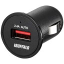 BUFFALO タブレット/スマートフォン対応 DC − USB充電器 2.4A BSMPS2401P1BKブラック