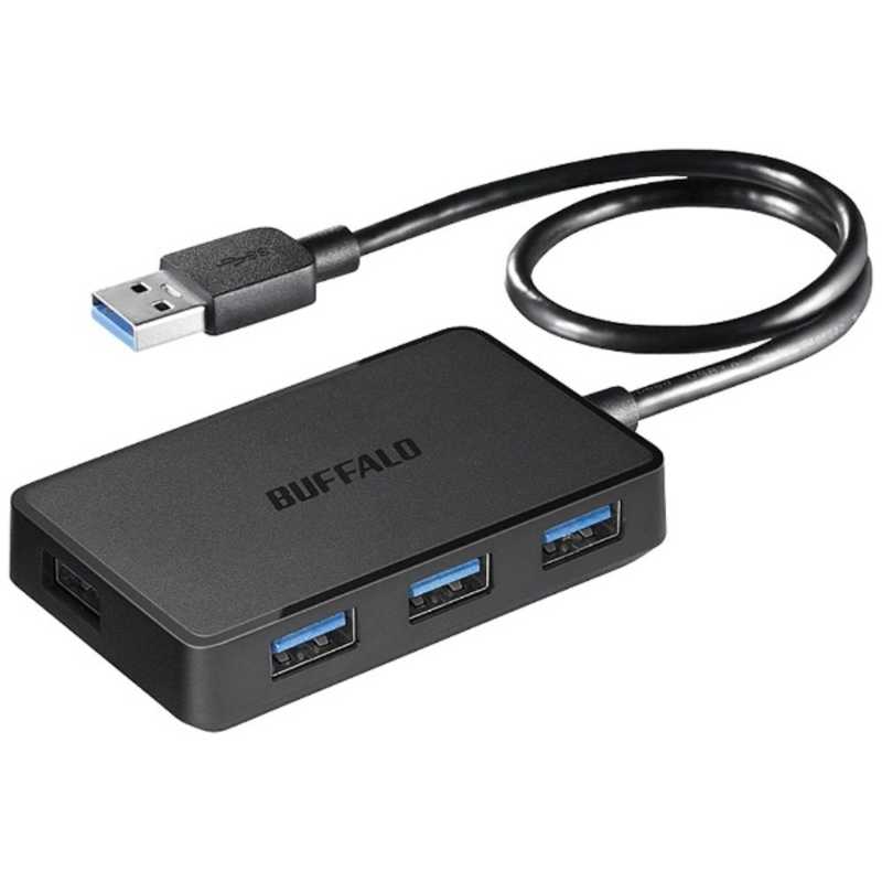 BUFFALO USB3．0ハブ［4ポート バスパワー Mac／Win］ マグネット付 ブラック BSH4U300U3BK