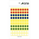 エーワン カラーラベル アソートタイプ 赤・青・黄・緑・白 (ハガキサイズ・80面×11シート) 07014