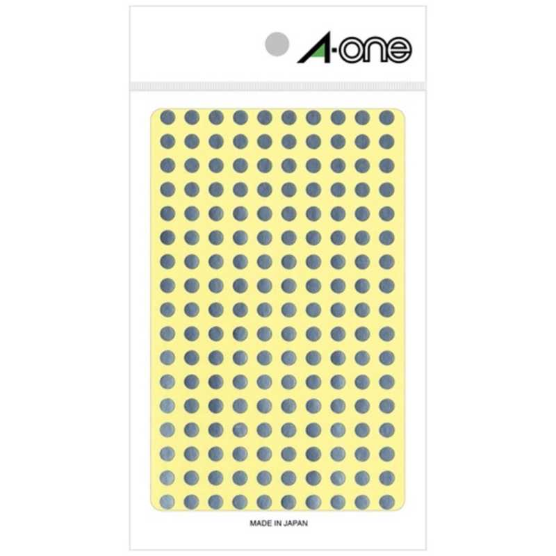 エーワン　カラーラベル［5mmφ］（180面：6シート（1080片）／銀）　07072