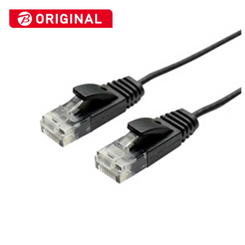 ナカバヤシ カテゴリー6対応 スーパースリムLANケーブル（0．5m） LBS65BK (黒)