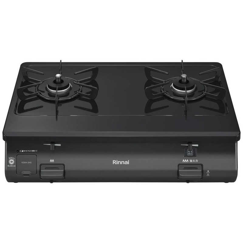 リンナイ Rinnai ガスコンロ(グリル無し) ［右強火］ ［約60cm /都市ガス12・13A /右強火］ ブラック KG64-2HSR