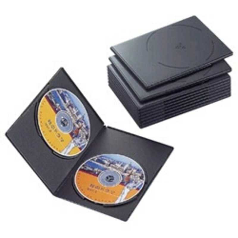 エレコム ELECOM スリムDVDトールケース 2枚収納／10枚セット ブラック CCD-DVDS06BK