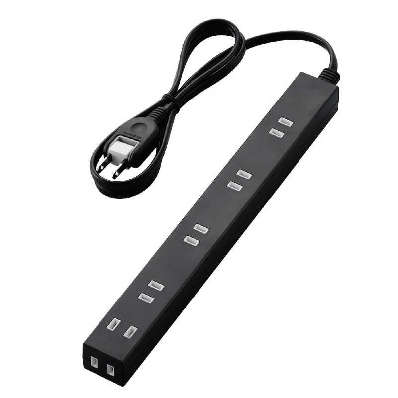 エレコム　ELECOM　ほこり防止シャッター付き雷ガード内蔵スリム電源タップ（幅広・2ピン式・6個口・1..